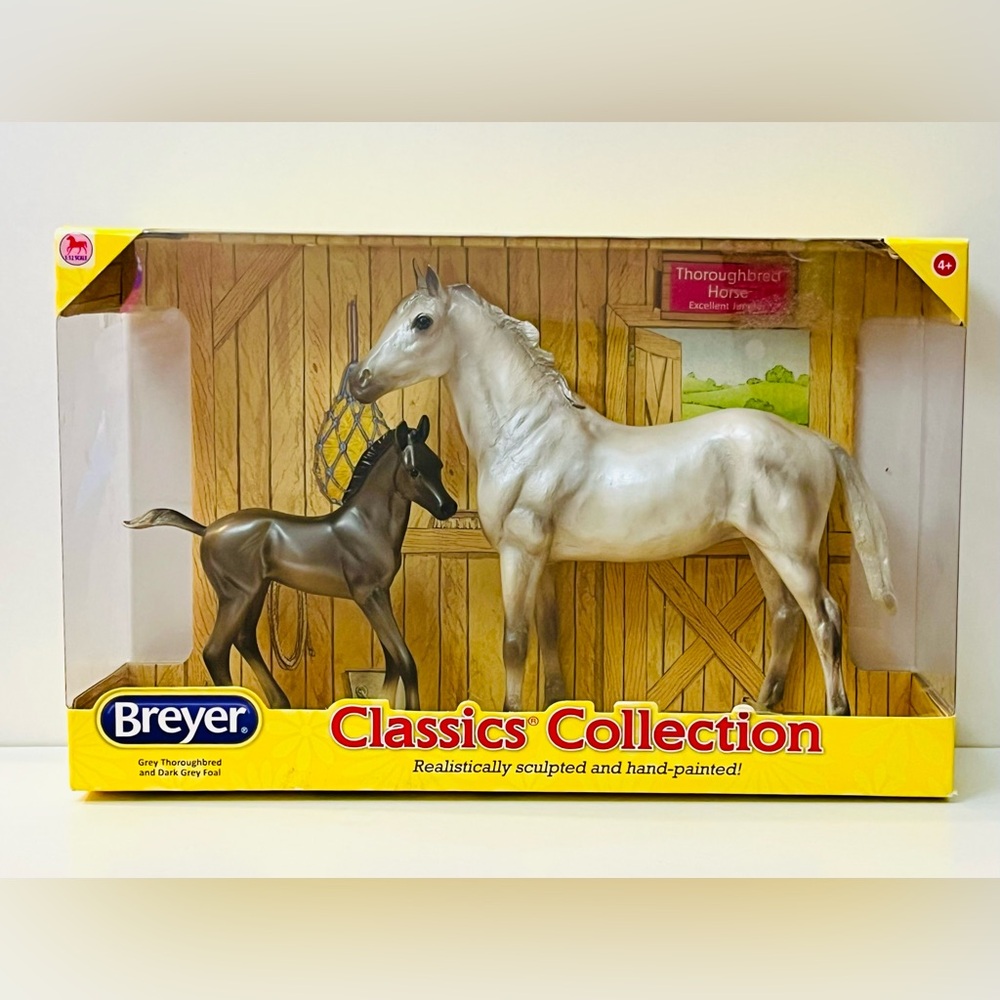 Breyer Classics Collection Grey Thoroughbred & Dark Grey Foal Set